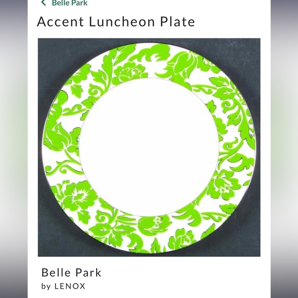 Set of 6-NWT- Lenox and Kate Spade Accent Luncheon Plate Green